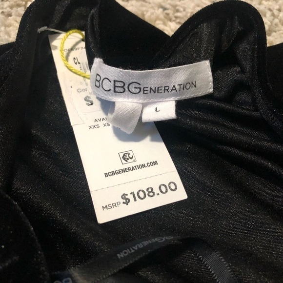 🆕 BCBGeneration velvet one shoulder mini dress sleeveless black large pullover - Picture 12 of 14